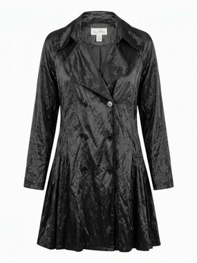 Joseph Ribkoff Black Double-Breasted Trench Coat - Size 14